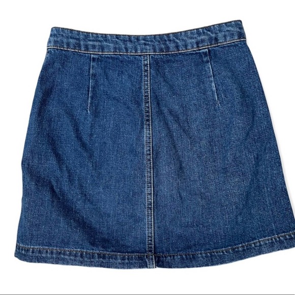 Topshop women’s medium wash moto button front denim skirt size 26 - Picture 2 of 6